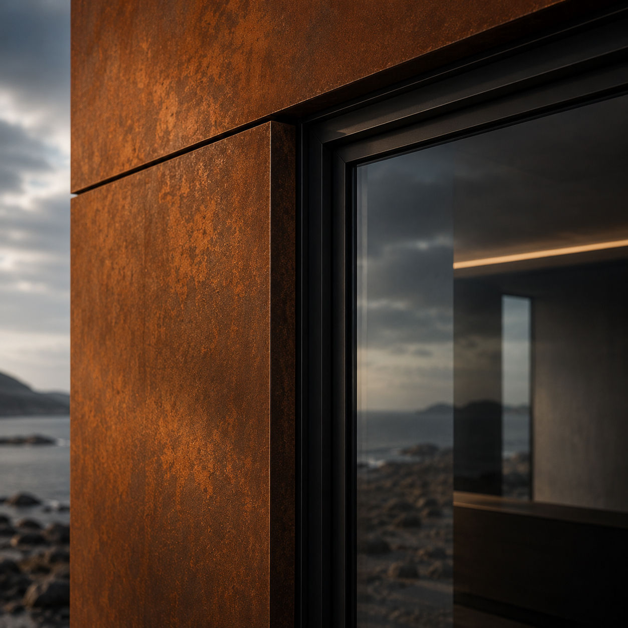 Sealed weathering-steel envelope of an ORIUM residence