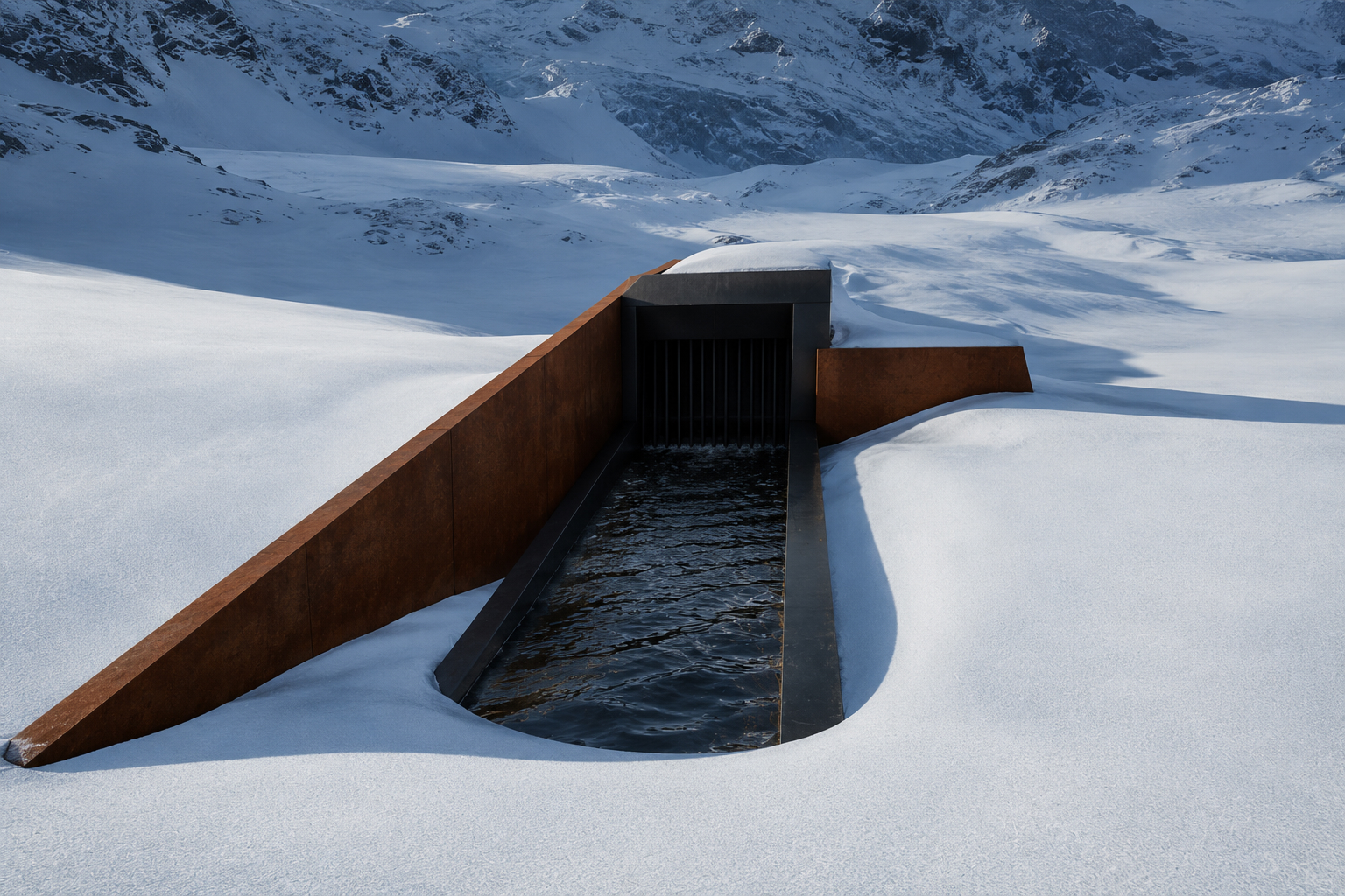 Snowmelt water intake at an ORIUM resort